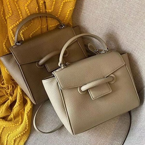 

design hand 2021 new lychee grain head cowhide catfish fashion one shoulder slant cross portable large capacity leather women's bag elq