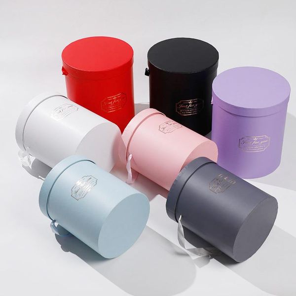 

1pc large round flower paper boxes hold the bucket gift packaging box party candy bar wedding storage wrap