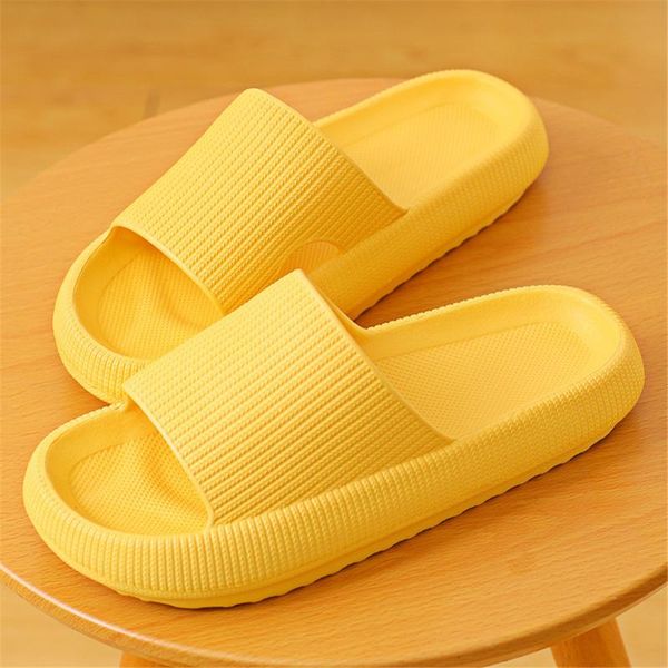

slippers women thick platform summer eva soft sole beach slide sandals men couple's indoor bathroom anti-slip shoes home c2, Black