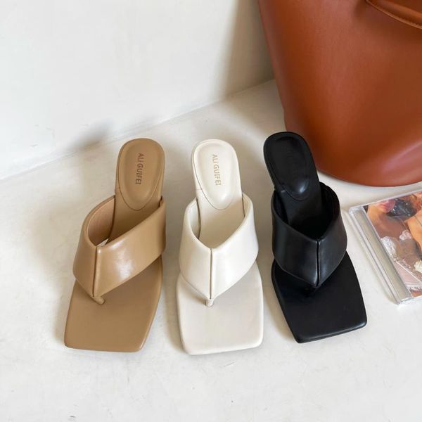 

slippers low rubber flip flops shoes hawaiian fabric rome hoof heels, Black