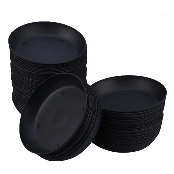 

30pcs succulent plant pot trays round flowerpot saucer plate (black) planters & pots