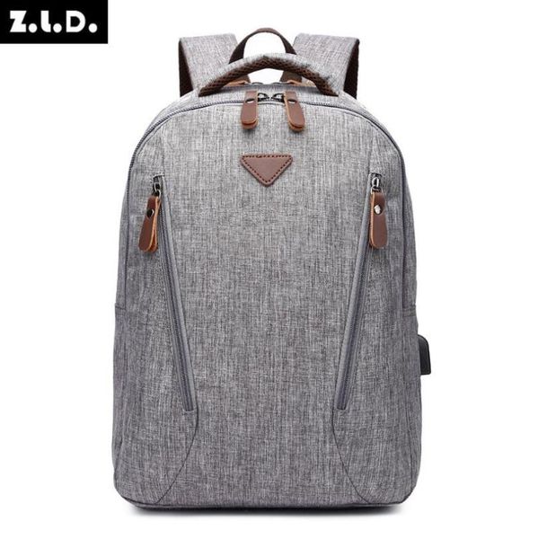 

z.l.d. fashion style backpack casual canvas bag youth school outdoor travel large capacity handbag men