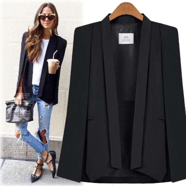 

autumn women's cloak shawl small suit thin loose coat women, Black;brown