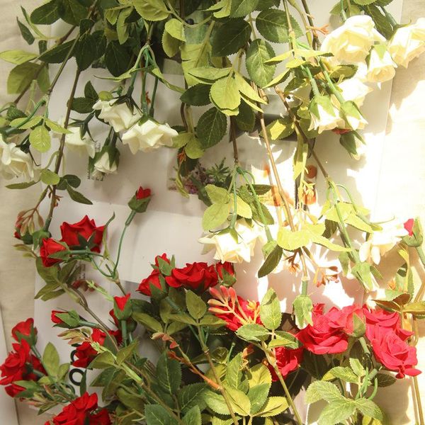 

decorative flowers & wreaths beautiful roses branch fleur silk artificial wedding decoration rose flores artificiales fake