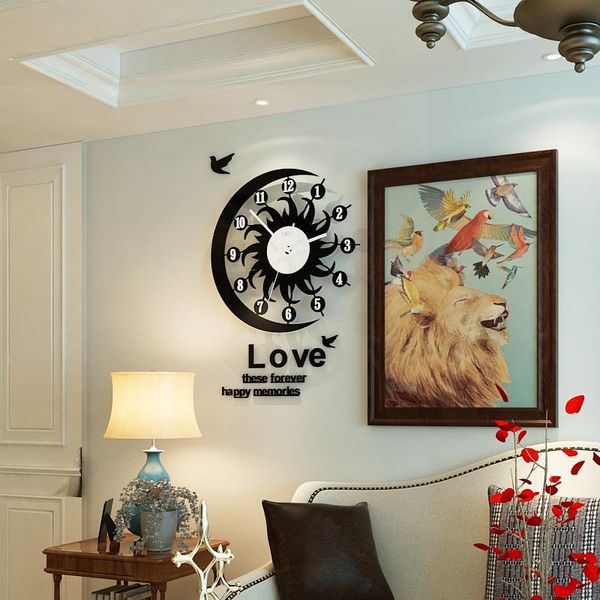 

wall clocks meisd decorative unique clock modern design diy mirror stickers home decor living room