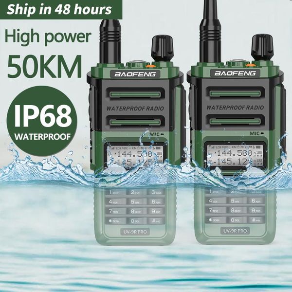 

walkie talkie 2pcs baofeng uv-9r pro ip68 waterproof dual band 9r plus uv-xr bf-9700 ham two way radio