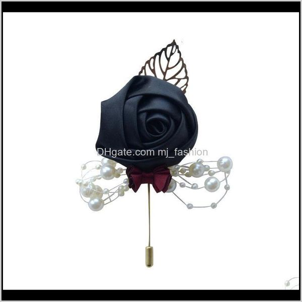 

pins brooches jewelrycor bridegroom and bride supplies artificial sternal flower brooch wedding ceremony 17 colors pins drop delivery 2021 h, Gray