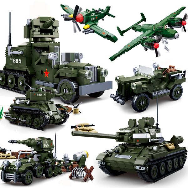 

Sluban military vehicle ww2 tank truck humvee building blocks germany us soviet world war 1 2 i ii airplane car army planes