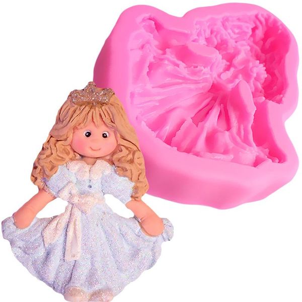 

cake tools lovely girl princess silicone mold chocolate design baking moule gateau for cakes decorating sk056356