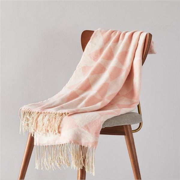 

blankets acrylic blanket sofa knit throw tassels fringe travel 127x152cm home chair couch bed cover