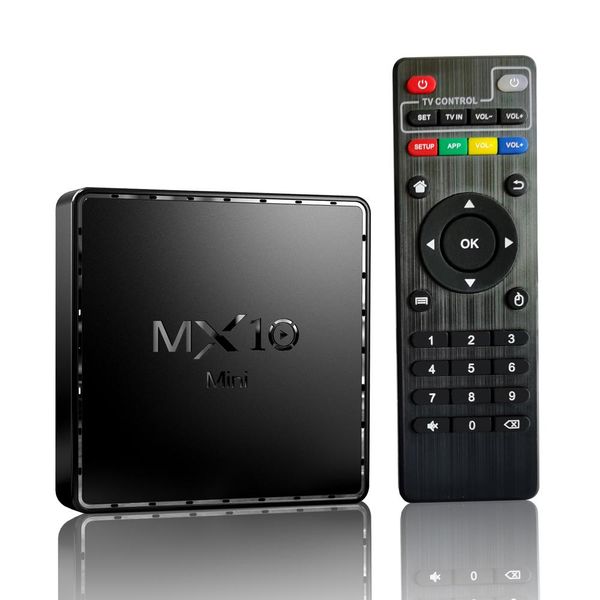 MX10 Mini Caixa de TV Android 10 Fast Set Top Box 2.4G WiFi 6K Smart Android 10.0 Media Player Google Voice Youtube 3D