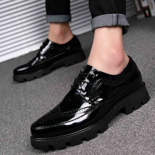 

dress shoes sapatos sociais masculinos de couro com fundo grosso, sapatos luxo em estilo italiano, formais marca, o1ip, Black