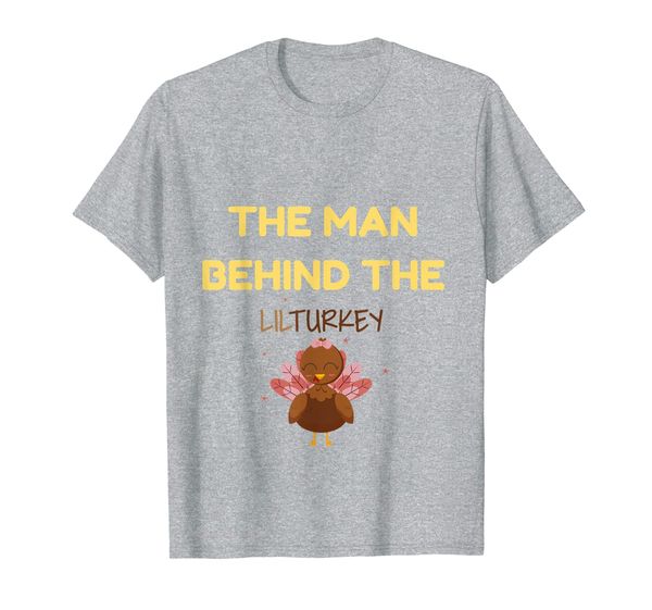 

thanksgiving pregnancy the man behind the lil turkey girl t-shirt, White;black