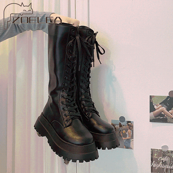 

boots lace up zipper short boot wear-resistant non-slip women winter female british wind 2021 joker thick bottom, Black