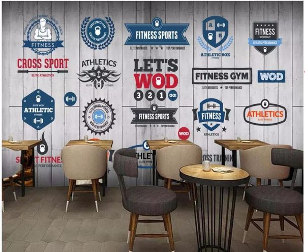 

wallpapers 3d wallpaper custom po mural retro wooden planks exercise fitness club image wall living room for walls 3 d