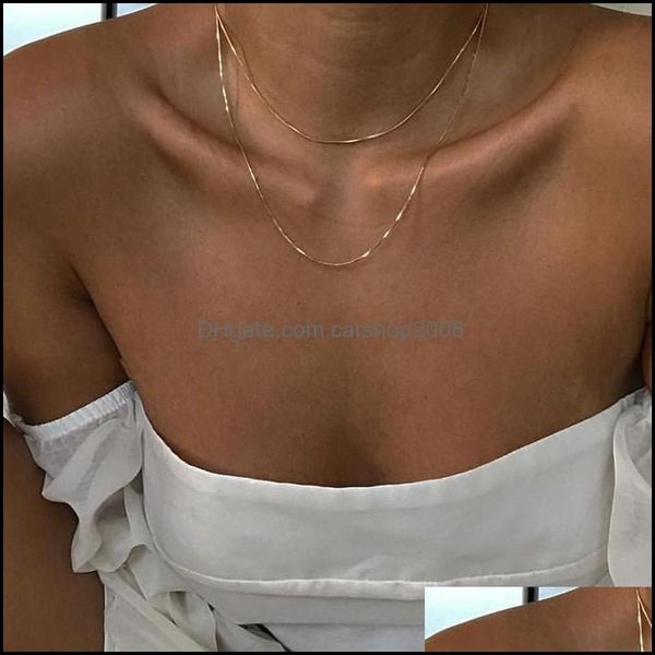 

& pendants jewelrydesigner minimalist thin snake chain gold plated necklaces for women niche choker jewelry aessories chains drop deliv, Silver