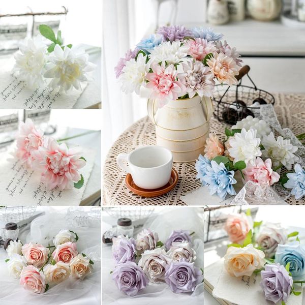 

decorative flowers & wreaths 1pcs silk rose artificial flower home office fake decoration wedding party festival gift