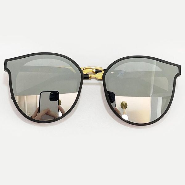 

sunglasses 2021 fashion round multicolor women men alloy frame mirror gradient lens eyewear feminino, White;black