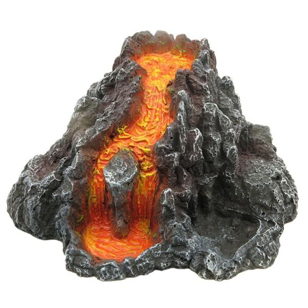 

decorations resin lava volcano aquarium ornament artificial fish tank decor