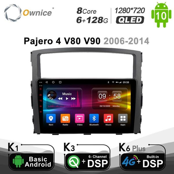 

player carplay 9" 8core 6g+128g android 10.0 car dvd 4g lte for mitsubishi pajero 2007-2021 1280*720 navigation gps stereo radio