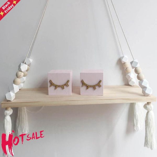 

nursery & kids decor tassels storage shelf rack wall hanging wood toys model baby kid room furnish artic home decoration other