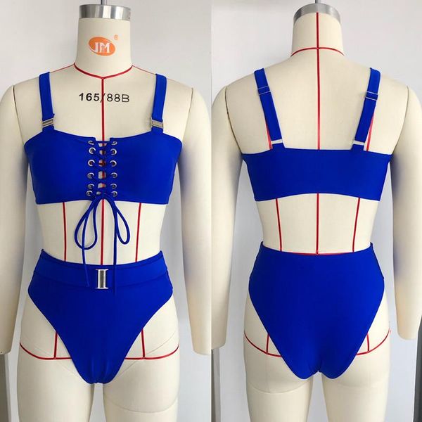 

bikini european and american women's bandage swimsuit high waist two-piece suits