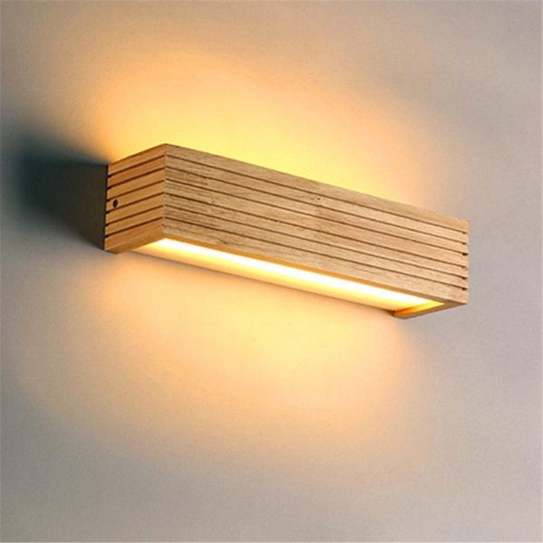 

modern wooden wall lamp japanese style led oak nordic solid wood mirror lights sconce for bedroom bathroom warm light
