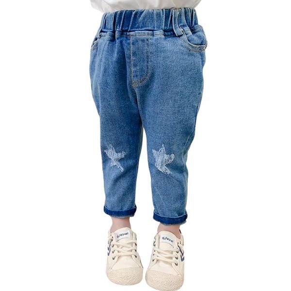 

jeans baby girl star pattern toddler ripped girls spring autumn clothes, Blue