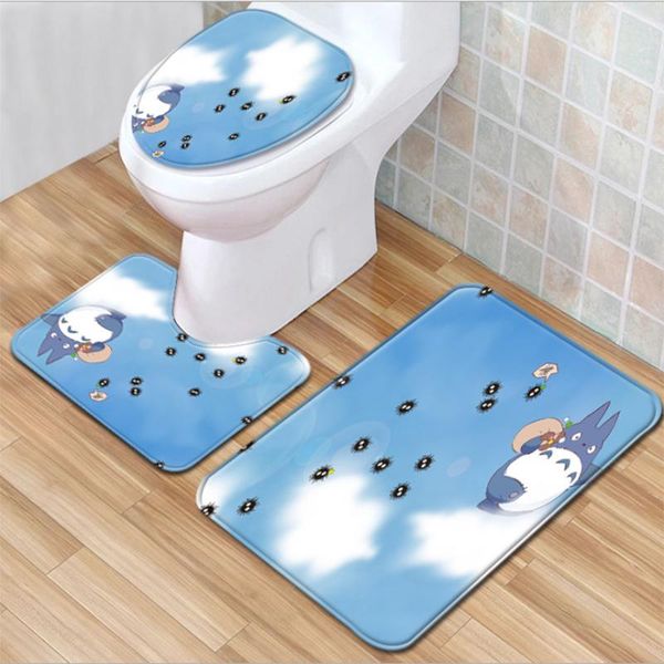 

carpets cartoon bathroom floor mat three piece set toilet door non slip in stock