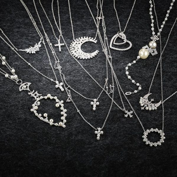 

chains lidu 925 silver moon pearl necklace with stylish and exquisite monaco jewelry as a gift for friends