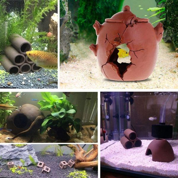 

decorations aquarium cave hiding place for fish shrimp tank reptile case decoration artificial caves ornaments landscape bracket suppli