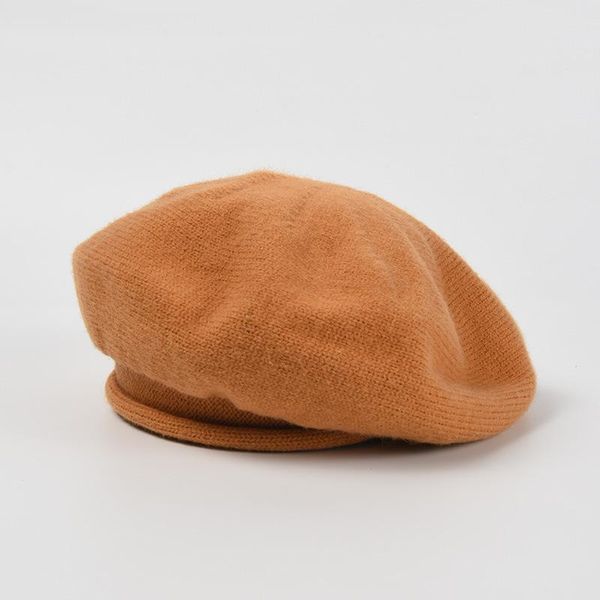 

berets 2021 autumn winter acrylic solid color beret hats for women and girl painter hat beanie cap 41, Blue;gray