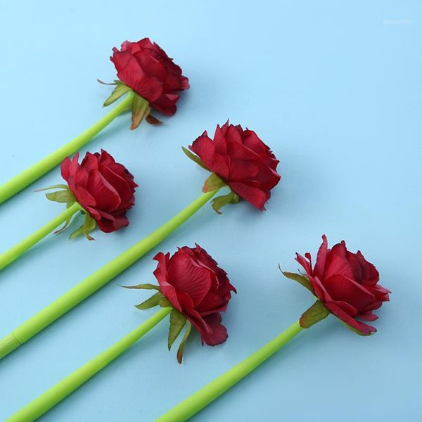 

gel pens creative rose flower ink pen decoration writing 0.5mm for girls students stationery gift office supplies1