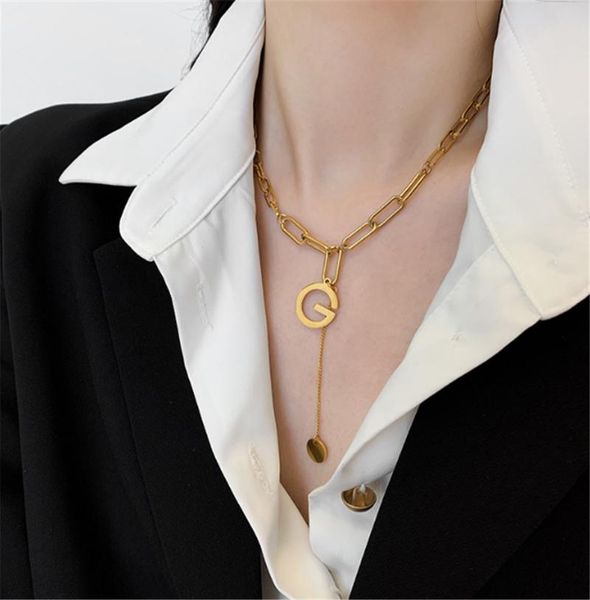 

pendant necklaces 316l stainless steel hip hop english letter necklace retro thick chain h d and m short no fade, Silver