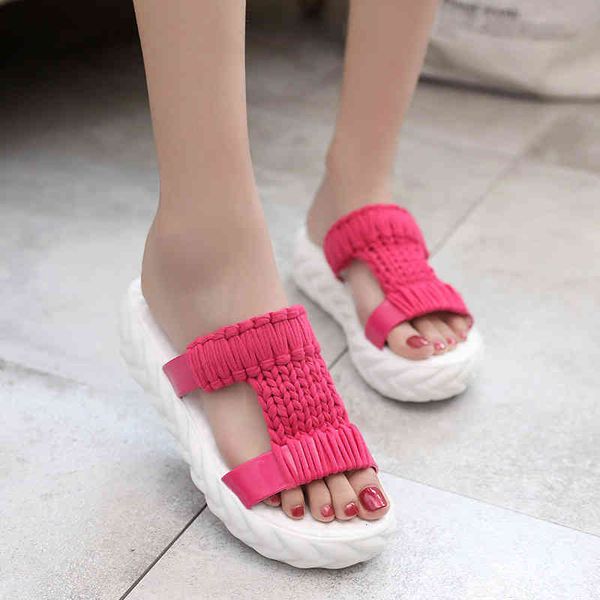 

slippers muffin slippers women's summer fashion wear comfortable high-heeled sandals flip flops versatile shoes gm9q, Black