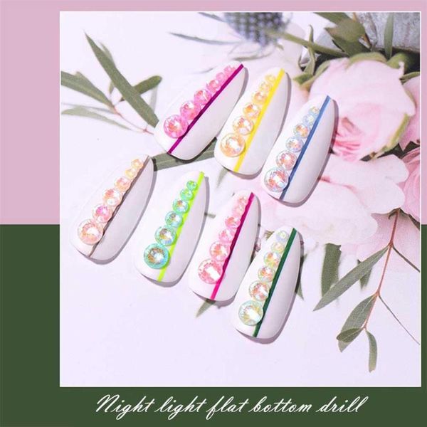 

nail art decorations portable 3d rhinestones personality tools safety mobile phone decoration glitter luminous gem manicure decor, Silver;gold