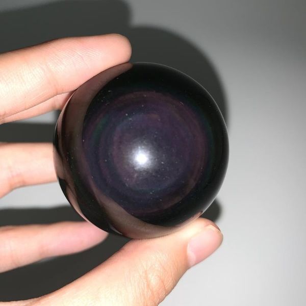 

decorative objects & figurines 1pc natural colourful black obsidian ball quartz polished sphere specimen home decoration healing crystals