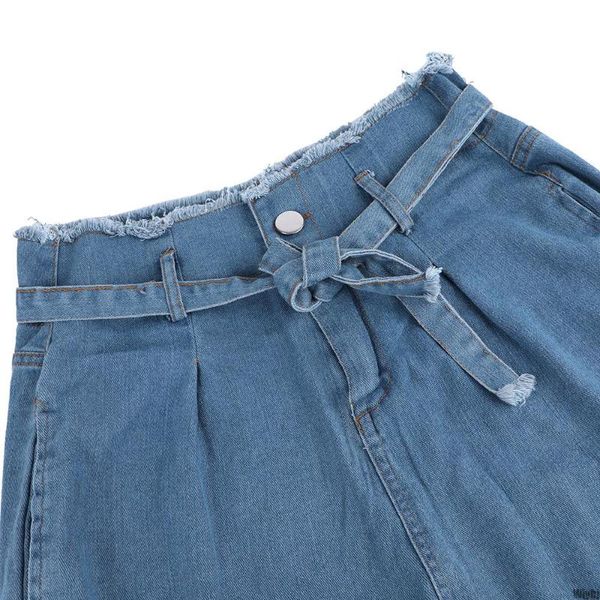 

women's retro jeans high belt stretch skinny denim tassel pencil pants slim casual zipper push up, Blue