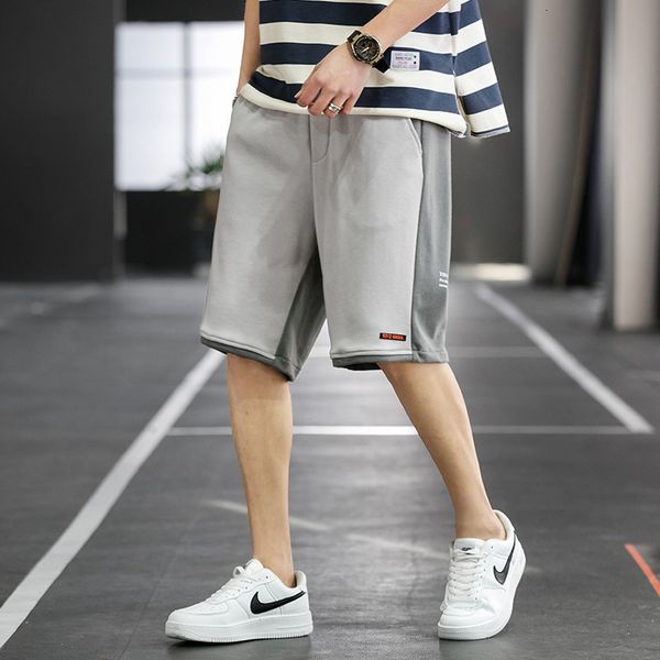 

mens shorts pants summer new loose straight casual stretch five-point pants youth solid color japanese sweatpants, White;black