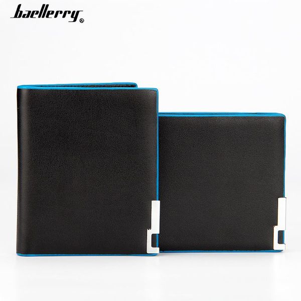 

wallets fashion brand baellerry men slim short wallet coin purses male pu leather money billfold pocket holders case clips, Red;black