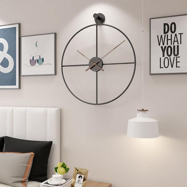 

wall clocks luxury nordic clock modern design creative silent simple metal bedroom hanging for living room wandklok