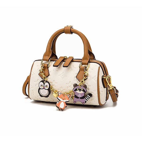 

brand fashion geometric embossed pendant small boston ladies bag casual temperament portable clutch totes handbags for women, Slivery;golden