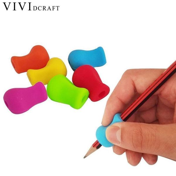

refills vividcraft children corrective supplies 5pcs/pack pencil holder pen writing aid grip posture correction device tool, Black;red