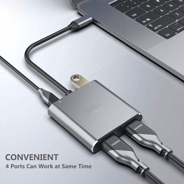 

audio cables & connectors type-c to dual -compatible adapter 4k usb 3.0 pd charge port usb-c converter cable for macbook dex gal
