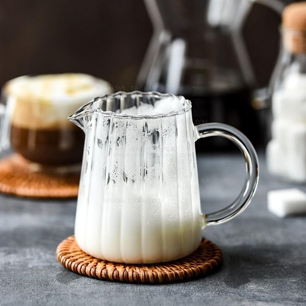 

wine glasses 250ml japanese stripe milk jug heat-resistantn glass cup with handle coffee tea separator fair home cafe drinkware gift