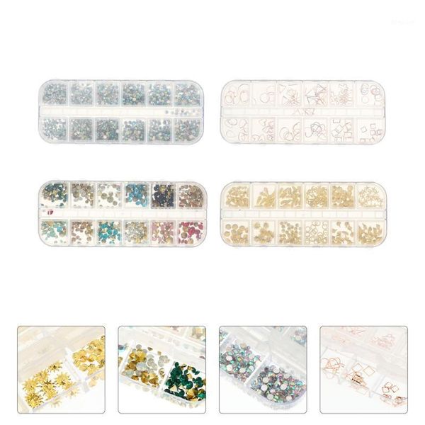 

boxes nail rhinestone set creative charms rivet art decoration decorations1, Silver;gold