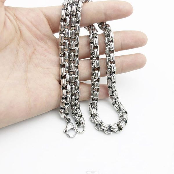 

chains chain necklace mens stainless steel fashion hip hop long jewelry for neck gifts male accessories wholesale, Silver