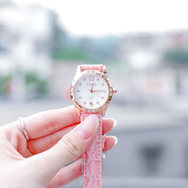 

wristwatches fashion women leather casual watch luxury analog quartz korean wristwatch female 2021 dress, Slivery;brown