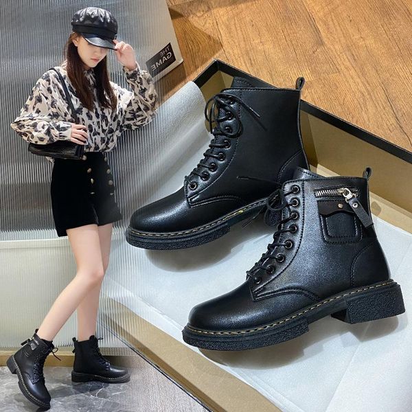 

boots british women's autumn 2021 short warm designer women shoes, Black