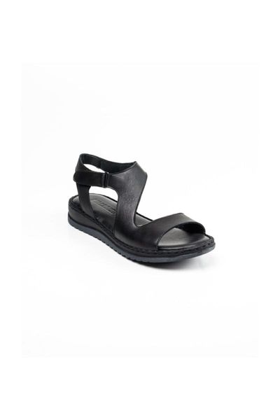 

slippers 201210 black leather women 's sandals siyah-38
